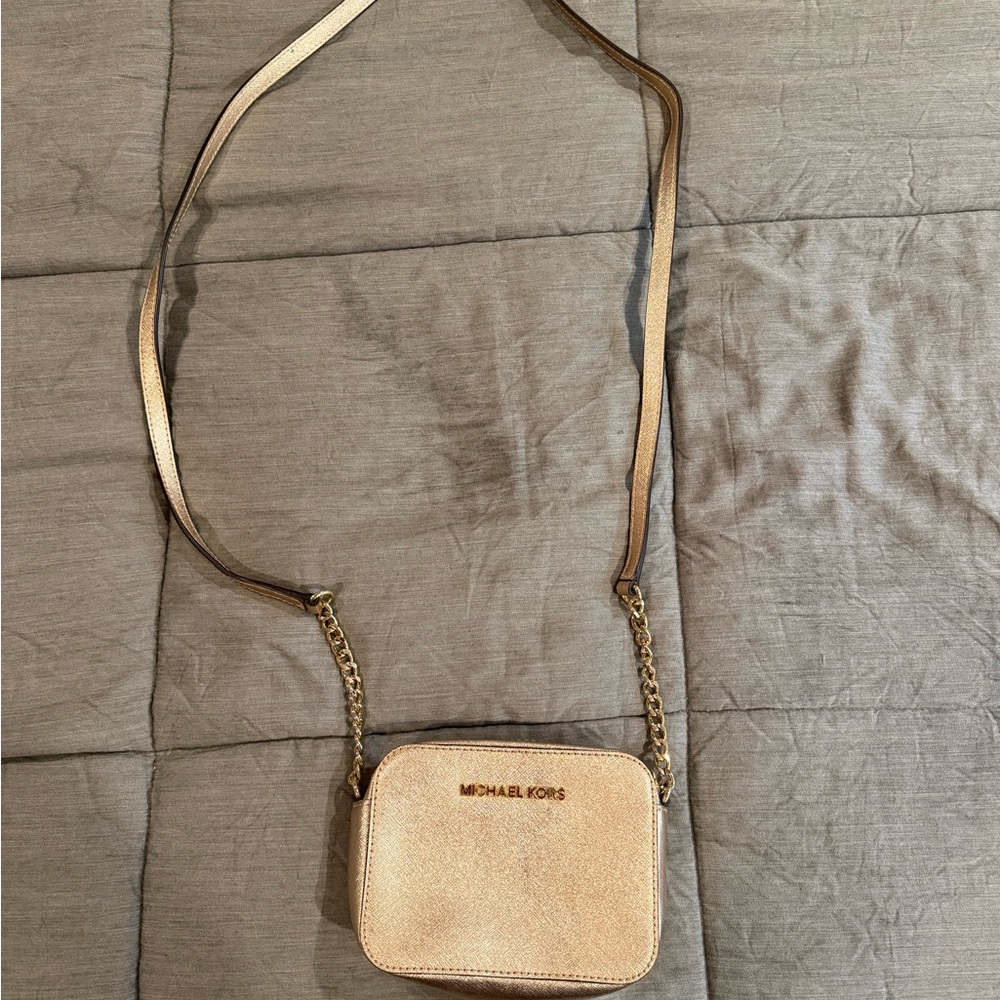 Michael Kors Metallic Gold Crossbody Bag